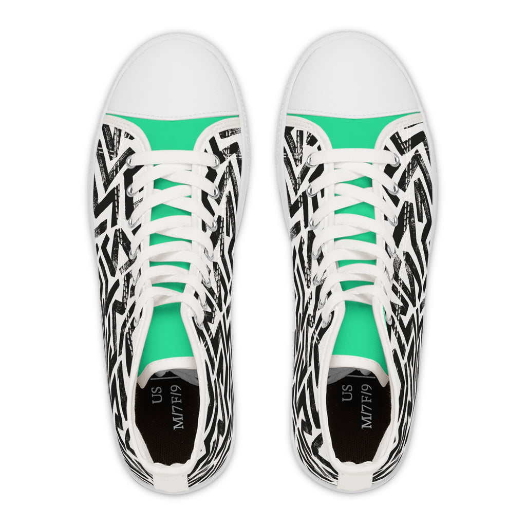 Copy of Pastel Rainbow Gradient Women's High Top Sneakers | Ombre Colorful Trainers
