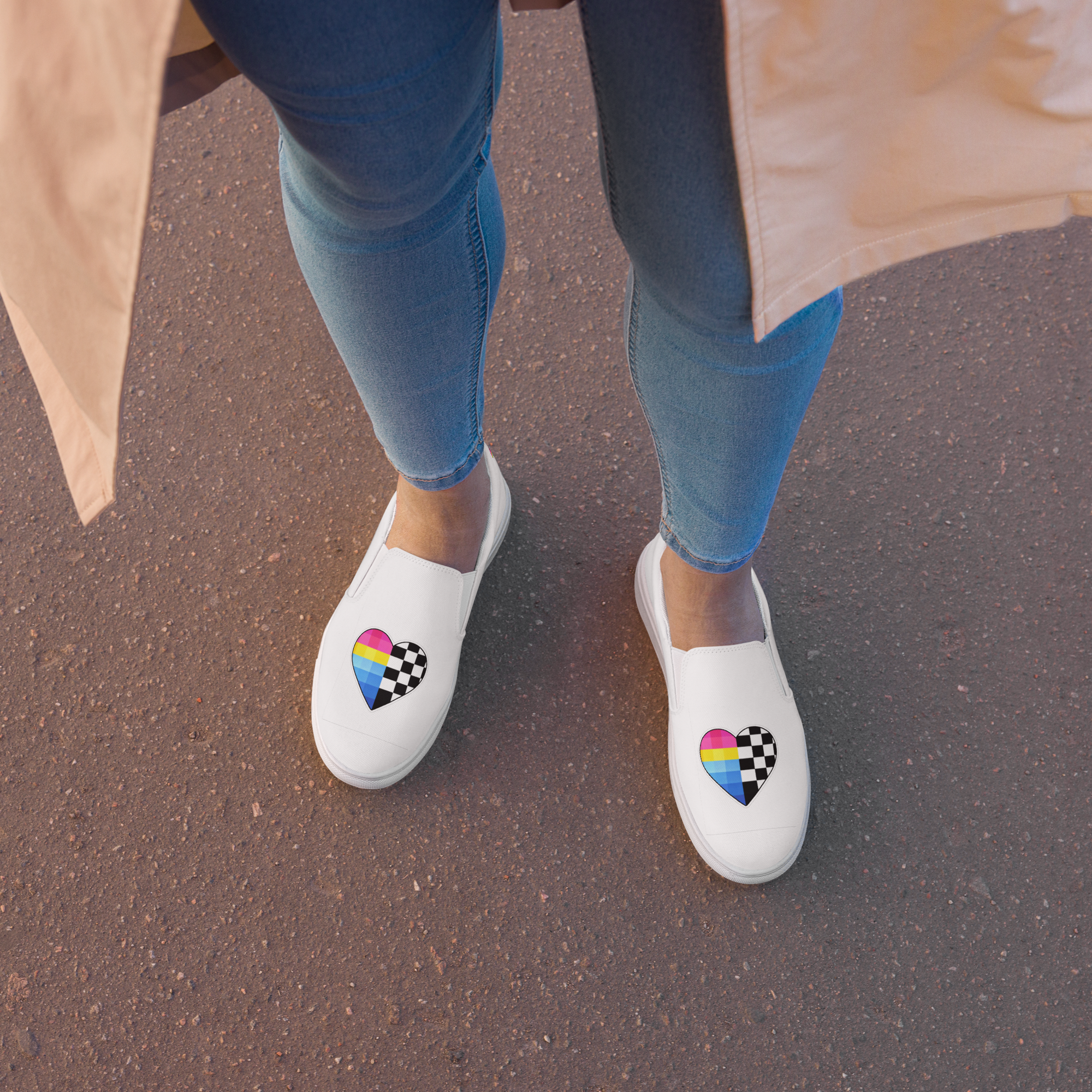 Pan-Pride Heart | Unisex Slip-On Shoes