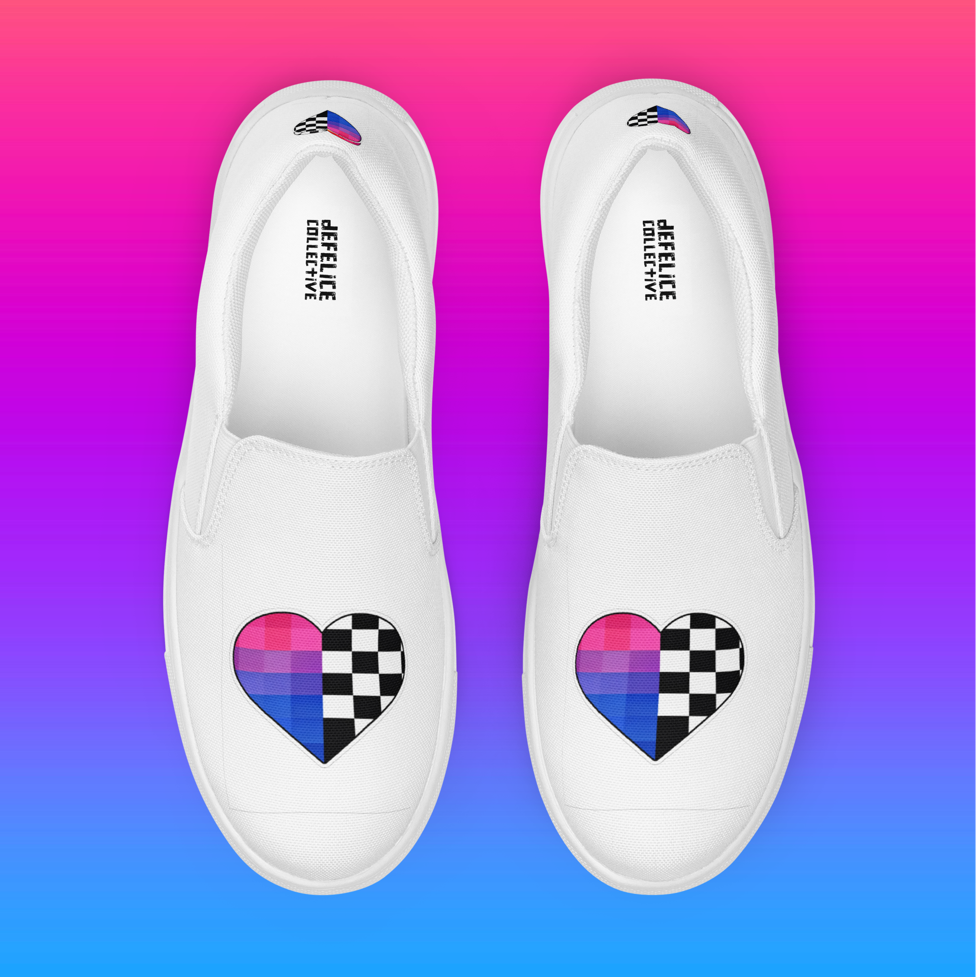Bi-Pride Heart | Unisex Slip-On Shoes