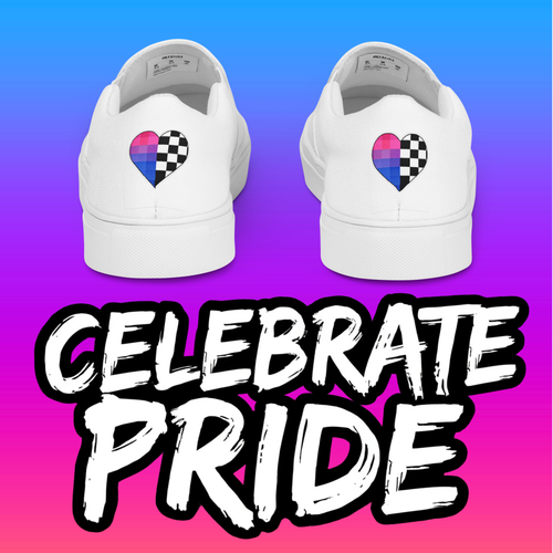 Bi-Pride Heart | Unisex Slip-On Shoes